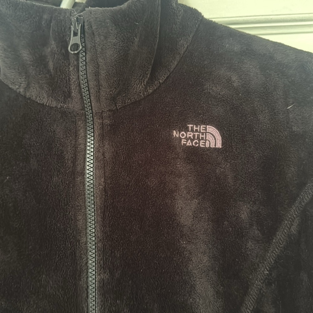 The North Face Ostio Full Zip Jacket Black w/gray Thick Fleece Medium TNF furry - Picture 2 of 5